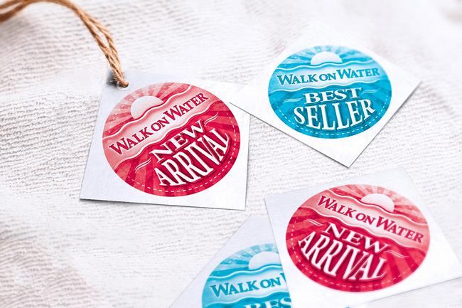 Walk on Water merchandise tags